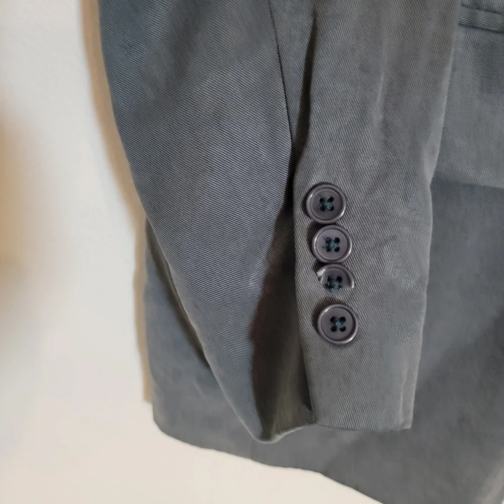 Oscar de la Renta Mens‎ 42R Blazer Slate Blue 100% Tencel 3-Button Jacket Suit